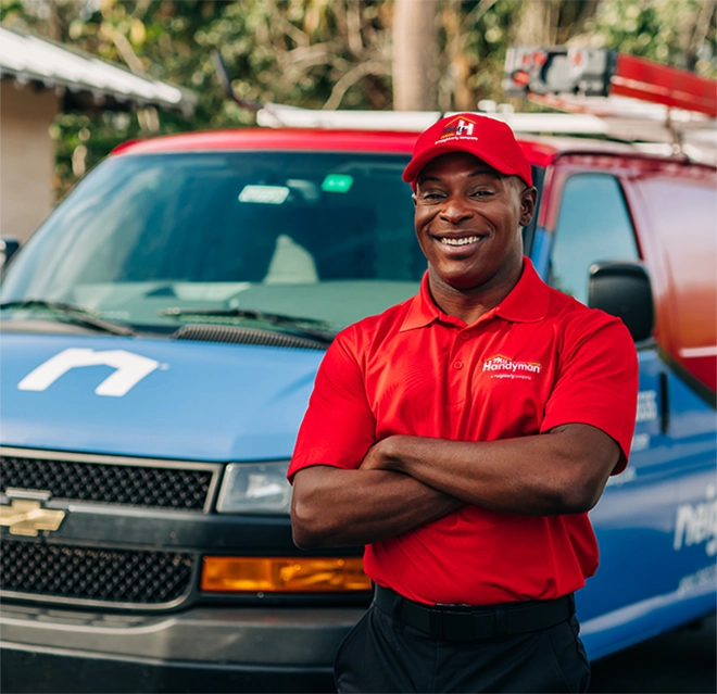 myh_tech_van_cap_desktop_660x639_rs A service professional standing in front of a van.